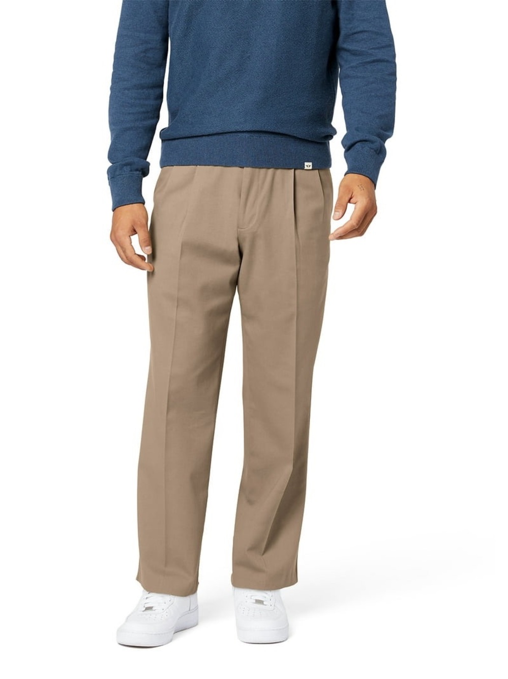 Dockers Classic Fit Pleated The Best Pressed Easy Khaki Dark Pebble 32x32